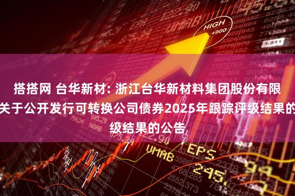 搭搭网 台华新材: 浙江台华新材料集团股份有限公司关于公开发行可转换公司债券2025年跟踪评级结果的公告