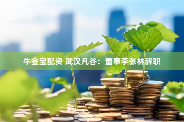 牛金宝配资 武汉凡谷：董事李张林辞职