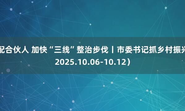 优配合伙人 加快“三线”整治步伐丨市委书记抓乡村振兴（2025.10.06-10.12）